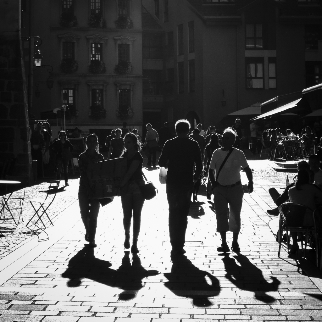 Contrejour dans les rues d'Annecy